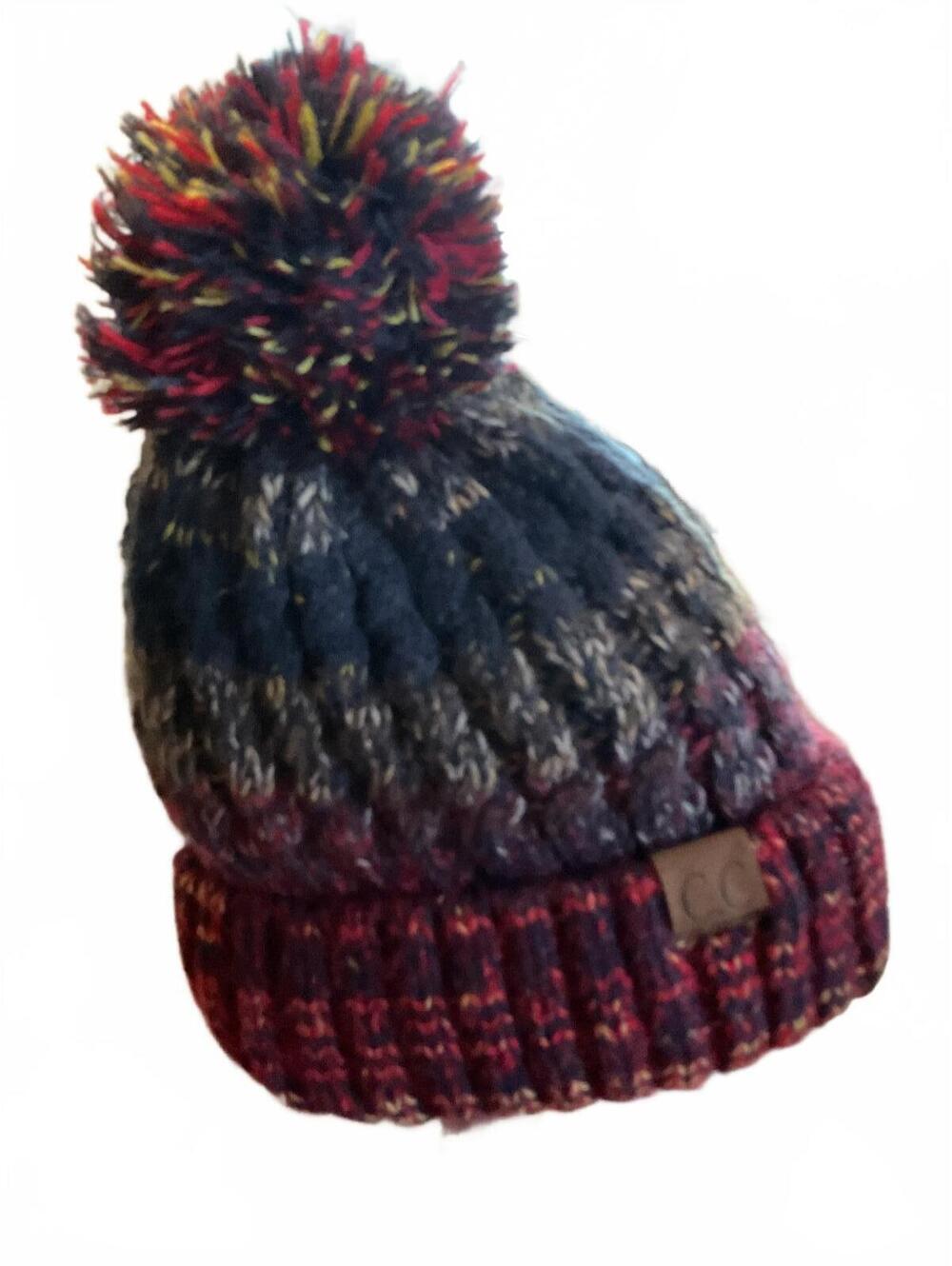 Trendy CC Knit Beanie with Pom Pom - Cozy Winter Hat
